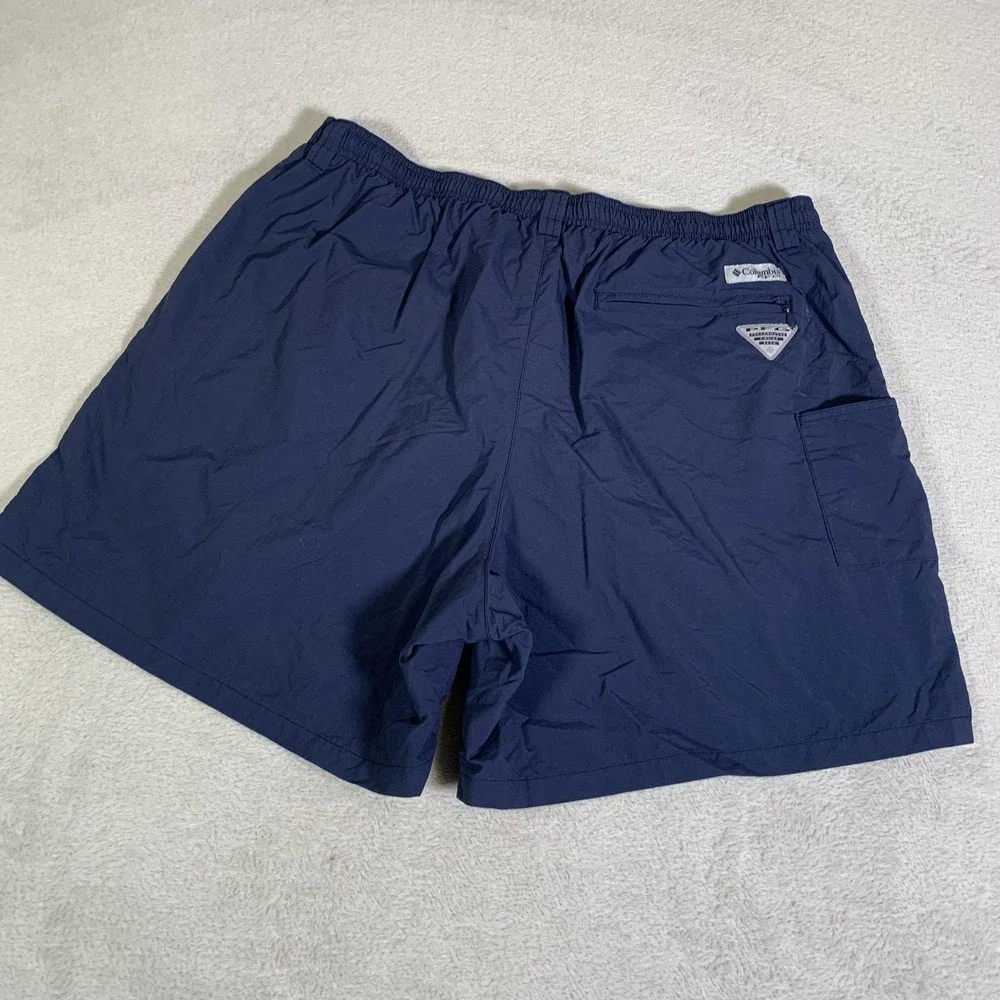 Columbia Swim Trunks Mens XL Blue PFG Omni-Shade Mesh Lined Fishing Beach Shorts